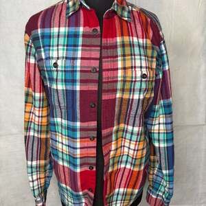 American Eagle Outfitters Plaid Flannel Shirt Prep Fit M Multicolor Button Down